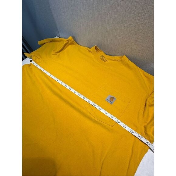 Carhartt Mens T-shirt Sz Large Yellow Gold Pocket Crew Neck Short Sleeve - Picture 4 of 6